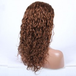 Lace Front Wig, Long Length, Curly, Color #30 (Dark Auburn), Made With Remy Indian Human Hair