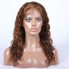Lace Front Wig, Long Length, Curly, Color #30 (Dark Auburn), Made With Remy Indian Human Hair