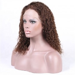 Lace Front Wig, Long Length, Curly, Color #2 (Darkest Brown), Made With Remy Indian Human Hair