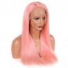 Lace Front Wig, Long Length, Color Pink, Made With Remy Indian Human Hair