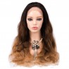 Full Lace Wig, Extra Long, Body Wave, Mix Color #1B/4/27 (Off Black / Dark Brown / Honey Blonde), Made With Indian Human Hair