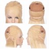 Full Lace Wig, Long Length, Body Wave, Ombre Color #4/613 (Dark Brown / Platinum Blonde), Made With Remy Indian Human Hair