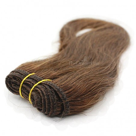 Weave, Straight, Color #6 (Medium Brown), Made With Remy Indian Human Hair