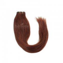 Weave, Straight, Color #30 (Dark Auburn), Made With Remy Indian Human Hair