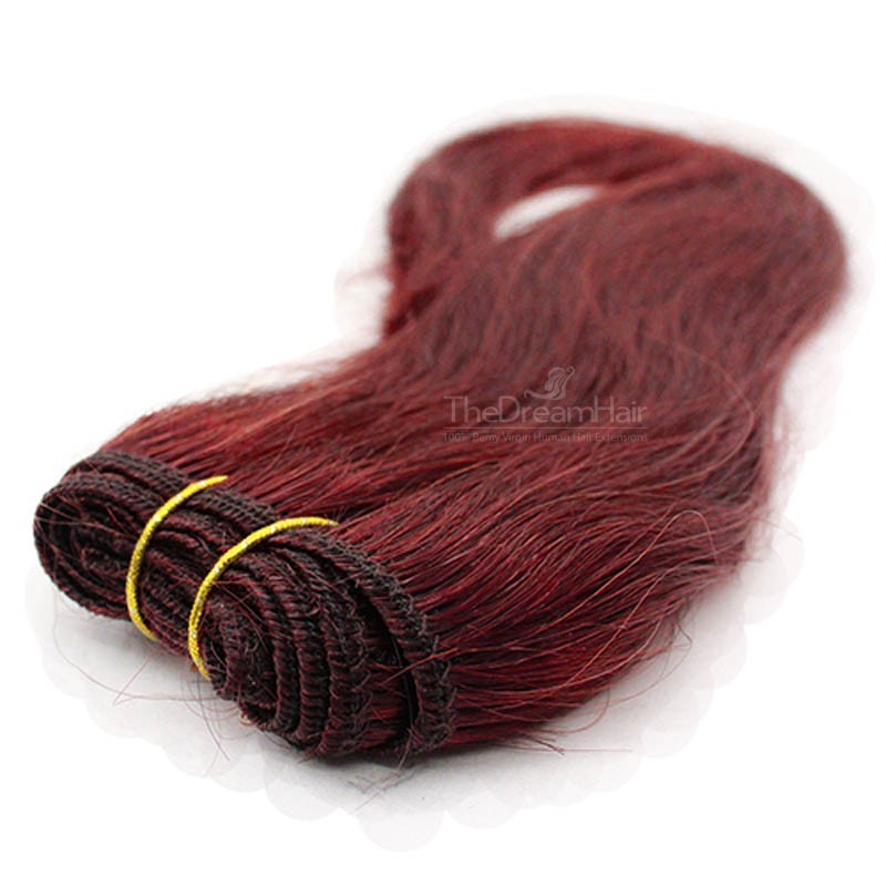 Weave, Straight, Color #350 (Dark Copper Red), Made With Remy Indian Human Hair