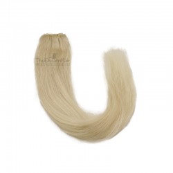 Weave, Straight, Color #60 (Lightest Blonde), Made With Remy Indian Human Hair