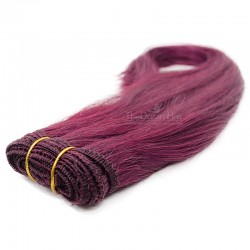 Weave Weft Hair Extensions, Straight, Color Purple, Made With Remy Indian Human Hair