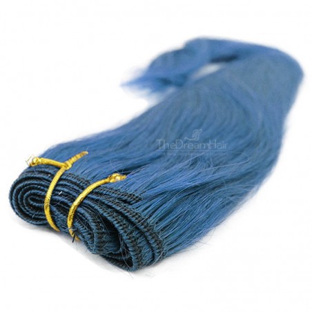 Weave, Straight, Color Blue, Made With Remy Indian Human Hair