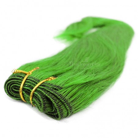 Weave, Straight, Color Green, Made With Remy Indian Human Hair