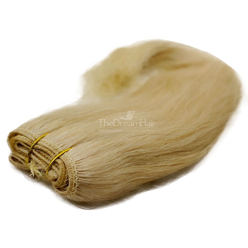 Weave, Straight, Color #22 (Light Pale Blonde), Made With Remy Indian Human Hair