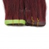 Tape-in Hair Extensions, Color #350 (Dark Copper Red), Made With Remy Indian Human Hair
