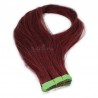 Tape-in Hair Extensions, Color #350 (Dark Copper Red), Made With Remy Indian Human Hair