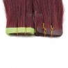 Tape-in Hair Extensions, Color #530 (Red Wine), Made With Remy Indian Human Hair