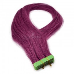 Tape-in Hair Extensions, Color Purple, Made With Remy Indian Human Hair