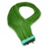 Tape-in Hair Extensions, Color Green, Made With Remy Indian Human Hair