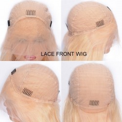 Lace Front Wig, Extra Long Length, Ombre Color #1B/613 (Off Black / Platinum Blonde), Made With Remy Indian Human Hair