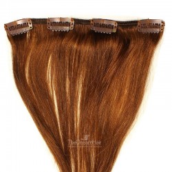 One Piece of Weft, Clip in Hair Extensions, Color #4 (Dark Brown), Made With Remy Indian Human Hair