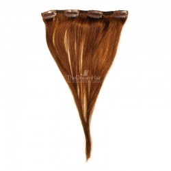 One Piece of Weft, Clip in Hair Extensions, Color #4 (Dark Brown), Made With Remy Indian Human Hair