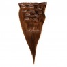 Set of 5 Pieces of Weft, Clip in Hair Extensions, Color #4 (Dark Brown), Made With Remy Indian Human Hair