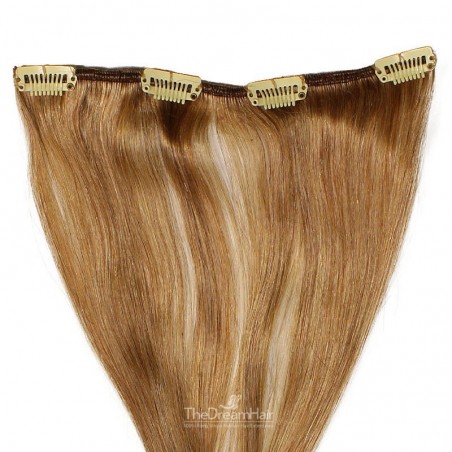 One Piece of Weft, Clip in Hair Extensions, Color #8 (Chestnut Brown), Made With Remy Indian Human Hair