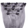 Set of 5 Pieces of Weft, Clip in Hair Extensions, Color Silver, Made With Remy Indian Human Hair