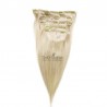 Set of 5 Pieces of Weft, Clip in Hair Extensions, Color #60 (Lightest Blonde), Made With Remy Indian Human Hair