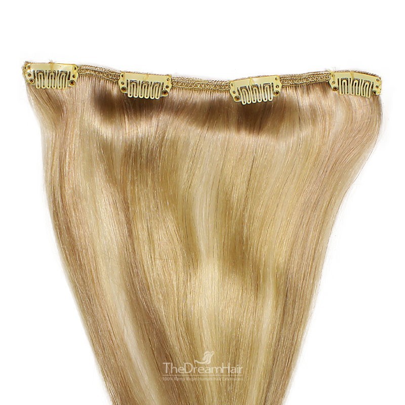 One Piece of Weft, Clip in Hair Extensions, Color #14 (Dark Ash Blonde), Made With Remy Indian Human Hair