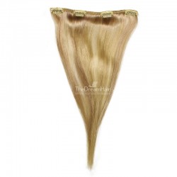 One Piece of Weft, Clip in Hair Extensions, Color #16 (Medium Ash Blonde), Made With Remy Indian Human Hair