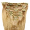Set of 7 Pieces of Weft, Clip in Hair Extensions, Color #18 (Light Ash Blonde), Made With Remy Indian Human Hair