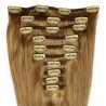 Set of 10 Pieces of Weft, Clip in Hair Extensions, Color #10 (Golden Blonde), Made With Remy Indian Human Hair
