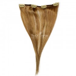 One Piece of Weft, Clip in Hair Extensions, Color #10 (Golden Brown), Made With Remy Indian Human Hair