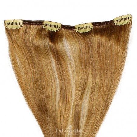One Piece of Weft, Clip in Hair Extensions, Color #12 (Light Brown), Made With Remy Indian Human Hair