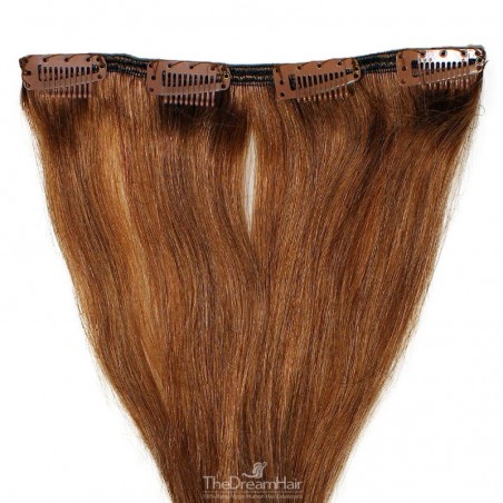 One Piece of Weft, Clip in Hair Extensions, Color #30 (Dark Auburn), Made With Remy Indian Human Hair