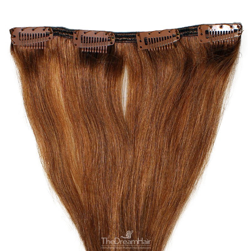 One Piece of Weft, Clip in Hair Extensions, Color #33 (Auburn), Made With Remy Indian Human Hair