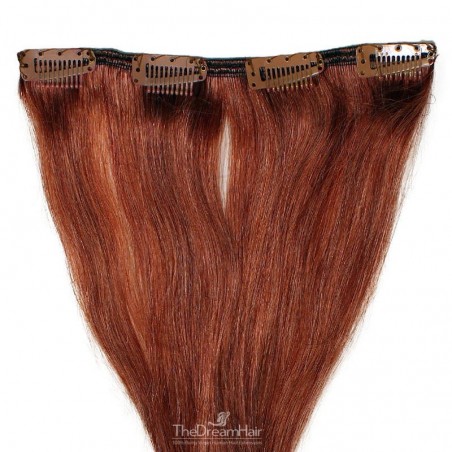 One Piece of Weft, Clip in Hair Extensions, Color #35 (Red Rust), Made With Remy Indian Human Hair