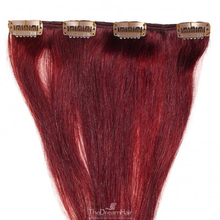 One Piece of Weft, Clip in Hair Extensions, Color #99j (Burgundy), Made With Remy Indian Human Hair