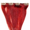 One Piece of Weft, Clip in Hair Extensions, Color Red, Made With Remy Indian Human Hair