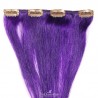 One Piece of Weft, Clip in Hair Extensions, Color Purple, Made With Remy Indian Human Hair