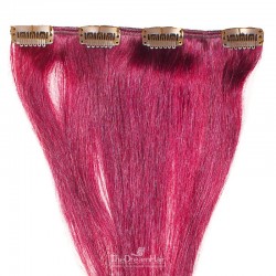 One Piece of Weft, Clip in Hair Extensions, Color Pink, Made With Remy Indian Human Hair