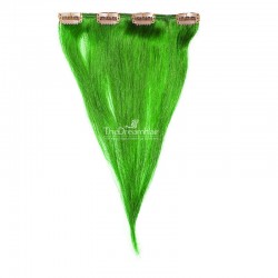 One Piece of Weft, Clip in Hair Extensions, Color Green, Made With Remy Indian Human Hair