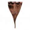 One Piece of Double Weft, Clip in Hair Extensions, Color #4 (Dark Brown), Made With Remy Indian Human Hair