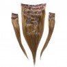 Set of 10 Pieces of Double Weft, Clip in Hair Extensions, Color #10 (Golden Blonde), Made With Remy Indian Human Hair