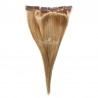 One Piece of Double Weft, Clip in Hair Extensions, Color #12 (Light Brown), Made With Remy Indian Human Hair