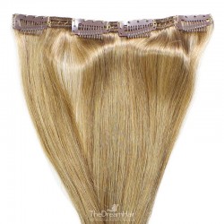 One Piece of Double Weft, Clip in Hair Extensions, Color #16 (Medium Ash Blonde), Made With Remy Indian Human Hair
