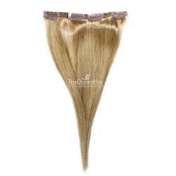 One Piece of Double Weft, Clip in Hair Extensions, Color #16 (Medium Ash Blonde), Made With Remy Indian Human Hair