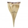 One Piece of Double Weft, Clip in Hair Extensions, Color #22 (Light Pale Blonde), Made With Remy Indian Human Hair