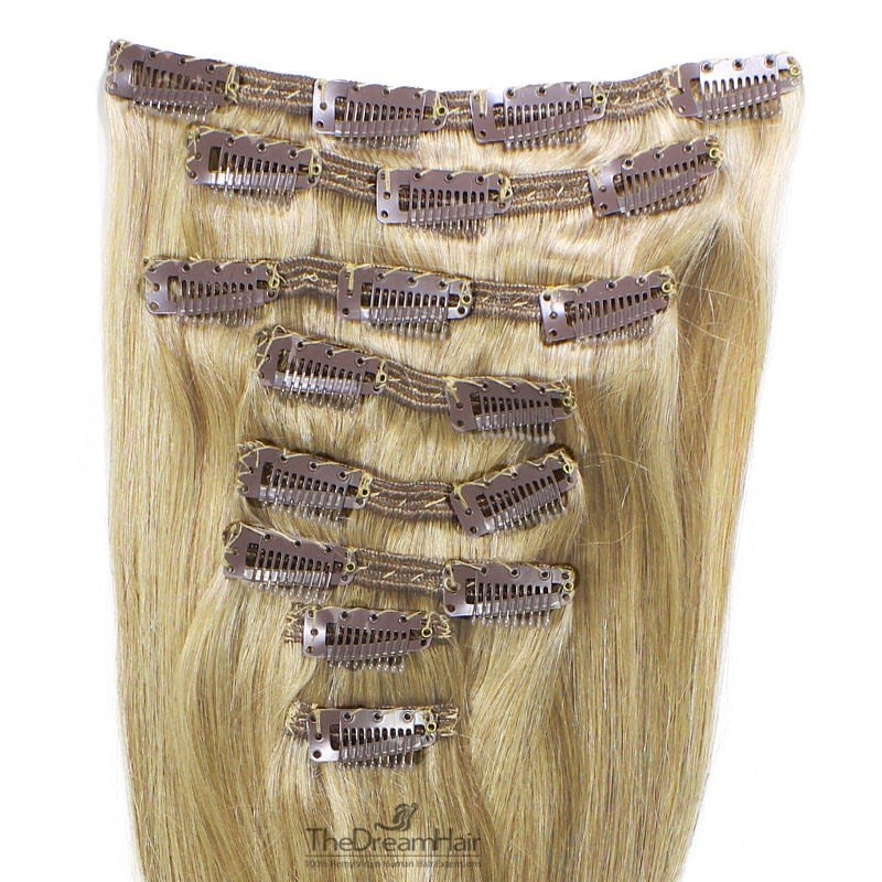 Set of 8 Pieces of Double Weft, Clip in Hair Extensions, Color #22