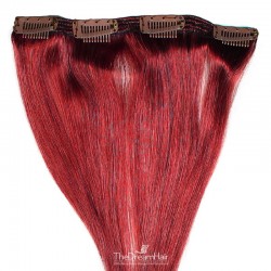 One Piece of Double Weft, Clip in Hair Extensions, Color #530 (Red Wine), Made With Remy Indian Human Hair