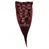 Set of 8 Pieces of Double Weft, Clip in Hair Extensions, Color #99j (Burgundy), Made With Remy Indian Human Hair