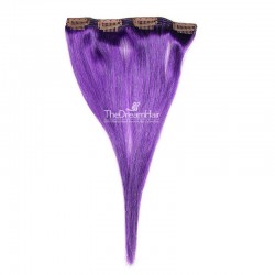One Piece of Double Weft, Clip in Hair Extensions, Color Purple, Made With Remy Indian Human Hair